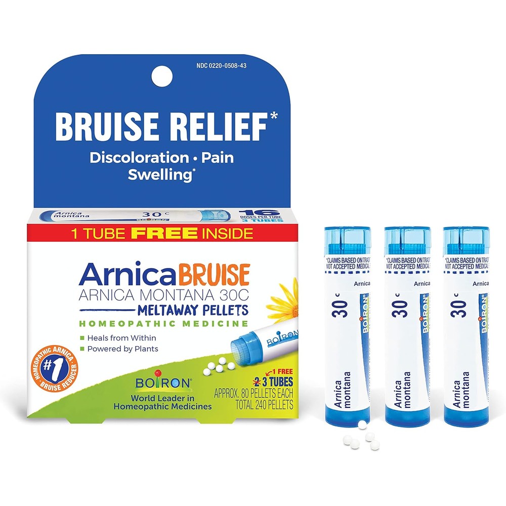 Boiron Arnica Bruise 30c pellets 3 count pack front view