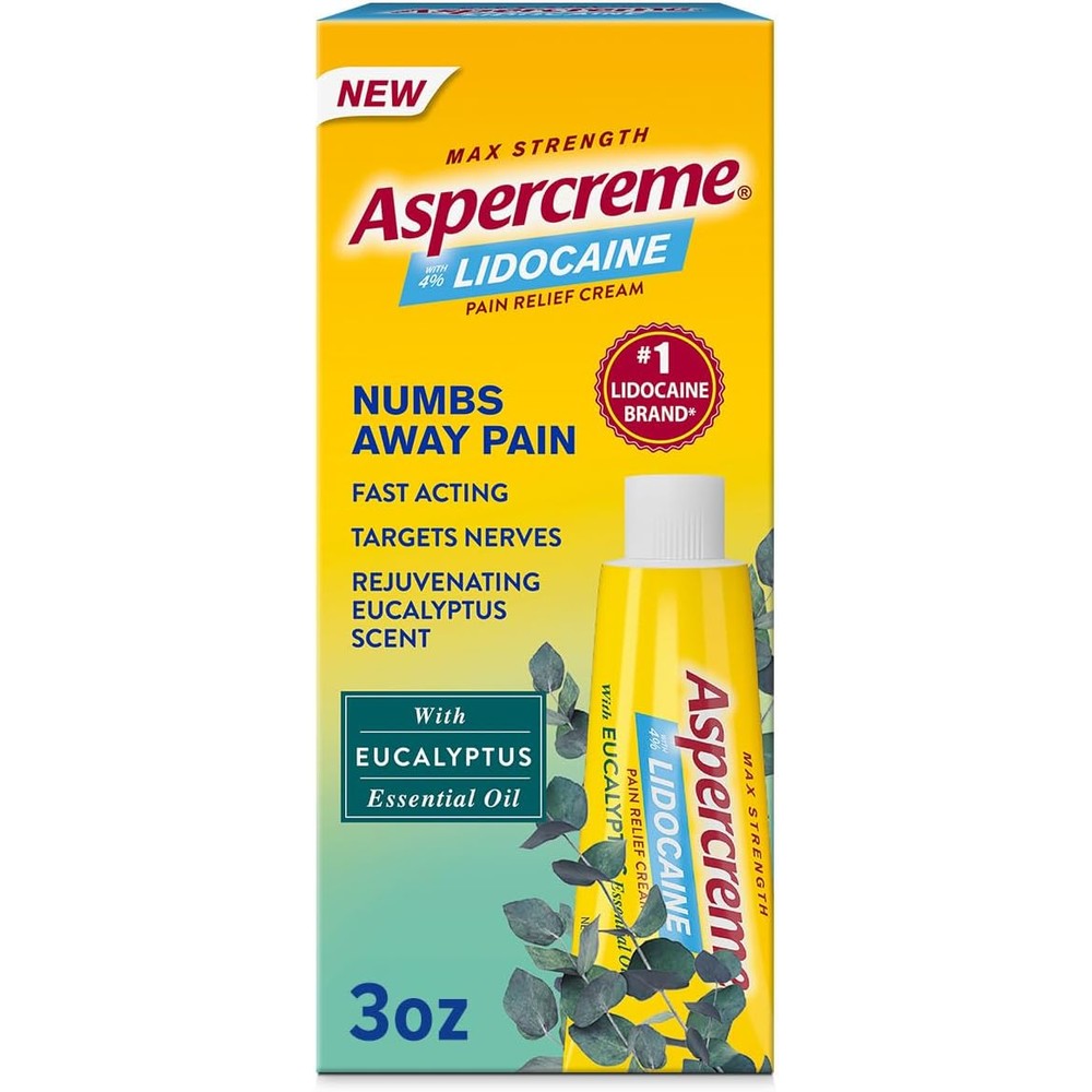 Aspercreme Essential Oils Lidocaine Pain Relief Cream front view