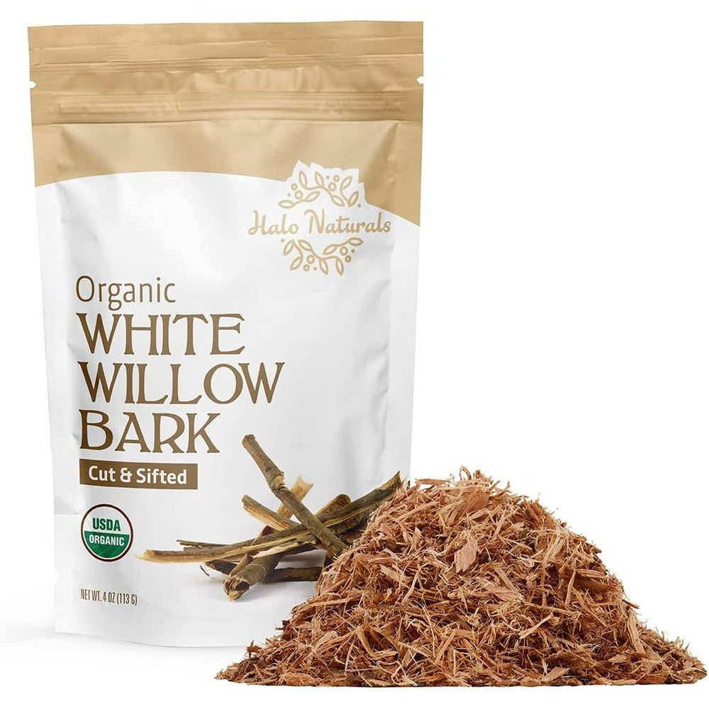 Halo Naturals Organic White Willow Bark front view packaging