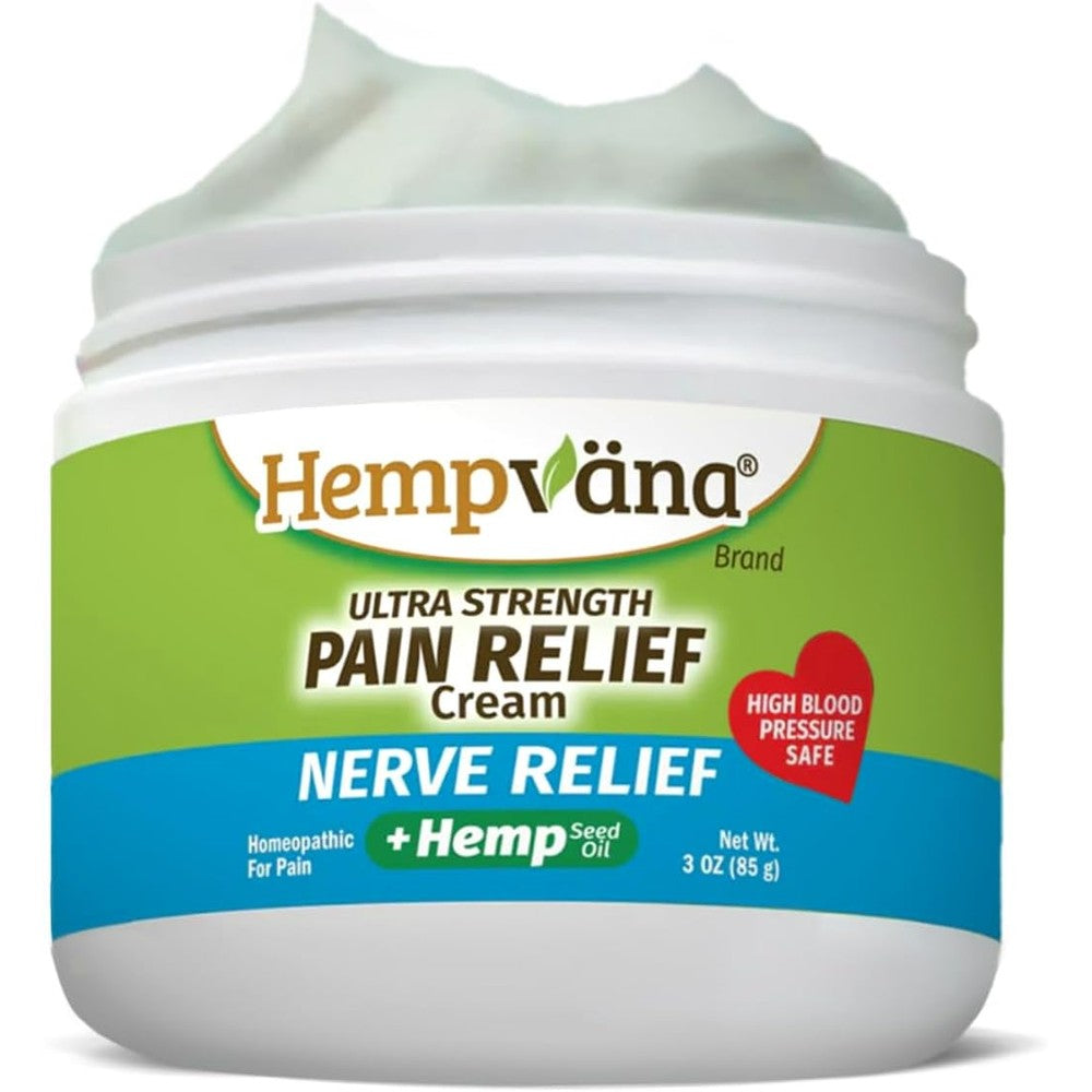 Hempvana Ultra-Strength Nerve Relief Cream 3 Ounce Jar front view