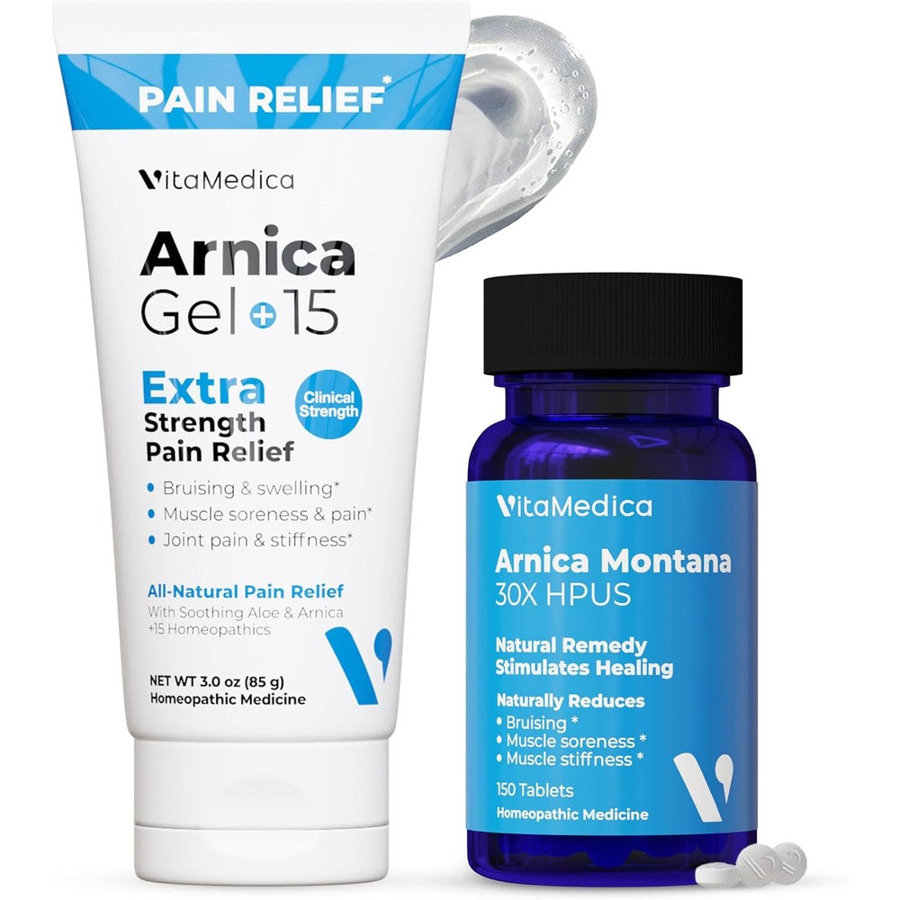VitaMedica Arnica Montana Tablets and Gel Bundle front view