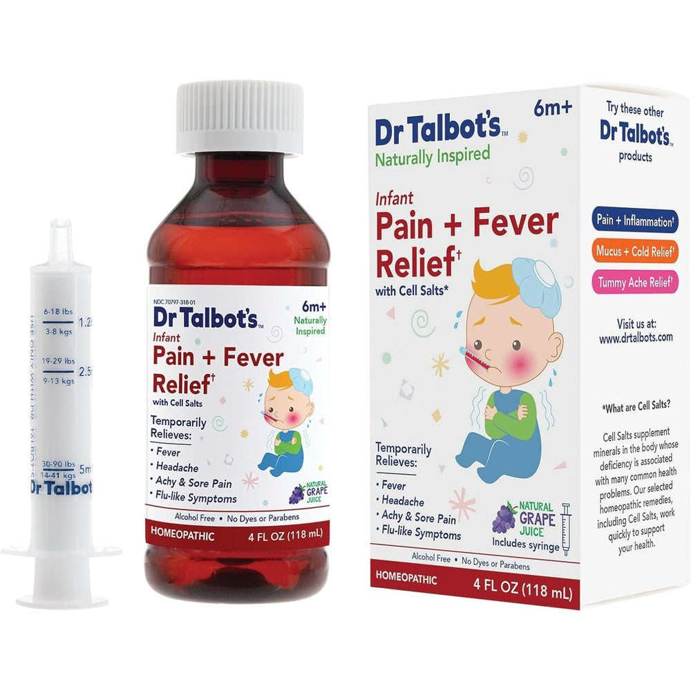 Dr. Talbot's Infant Pain and Fever Relief liquid bottle front view