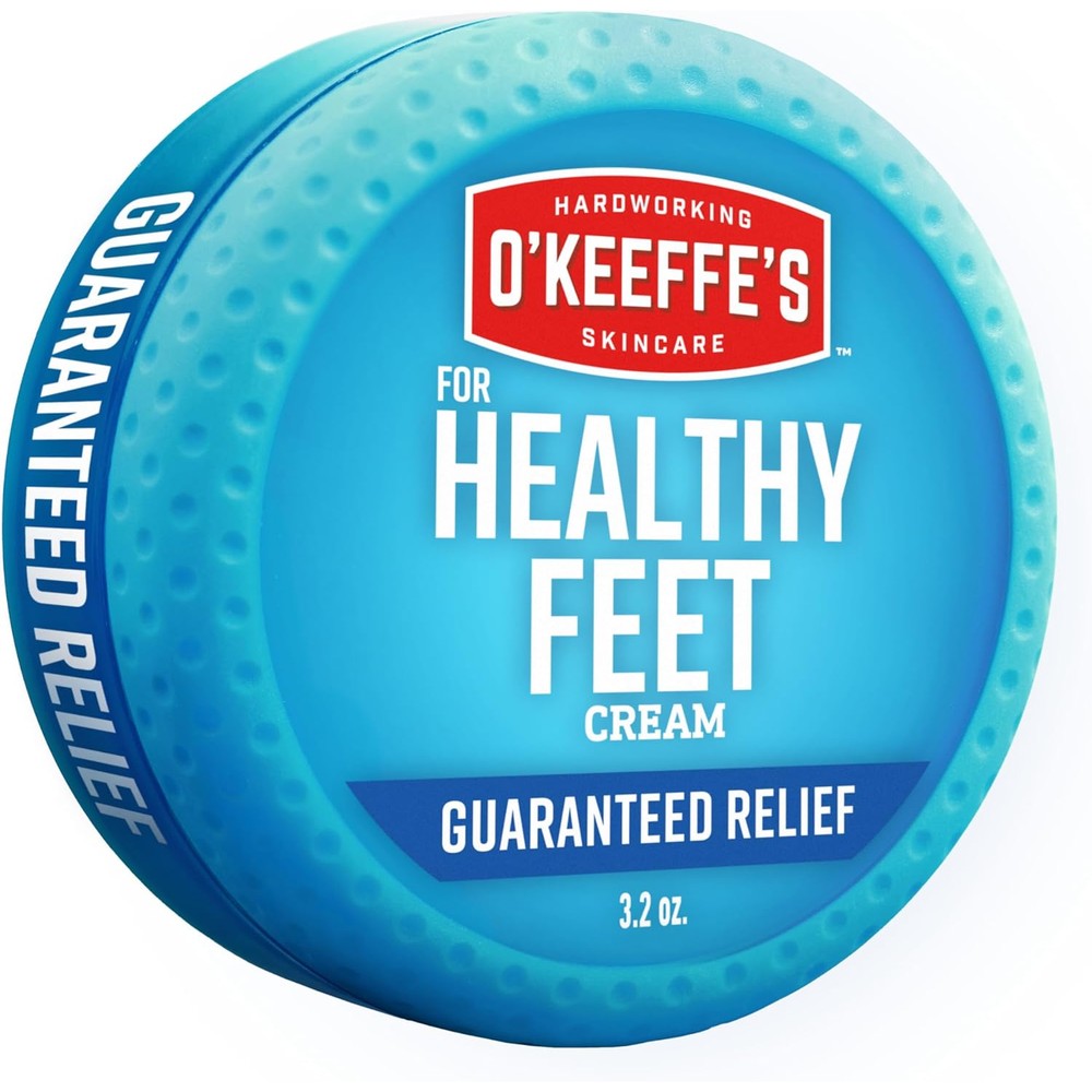 O'Keeffe's Healthy Feet Foot Cream 3.2 Ounce Jar front view for cracked heels