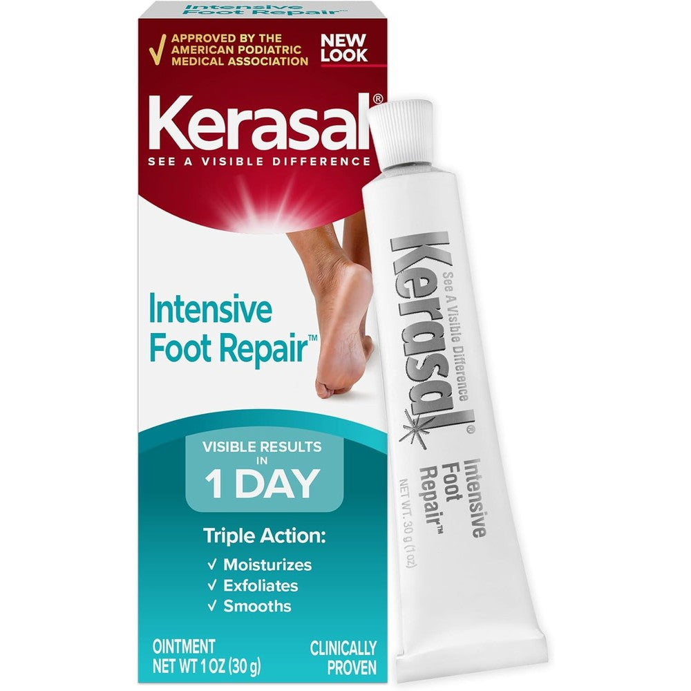 Kerasal Intensive Foot Repair 1 Ounce tube front view for cracked heel treatment