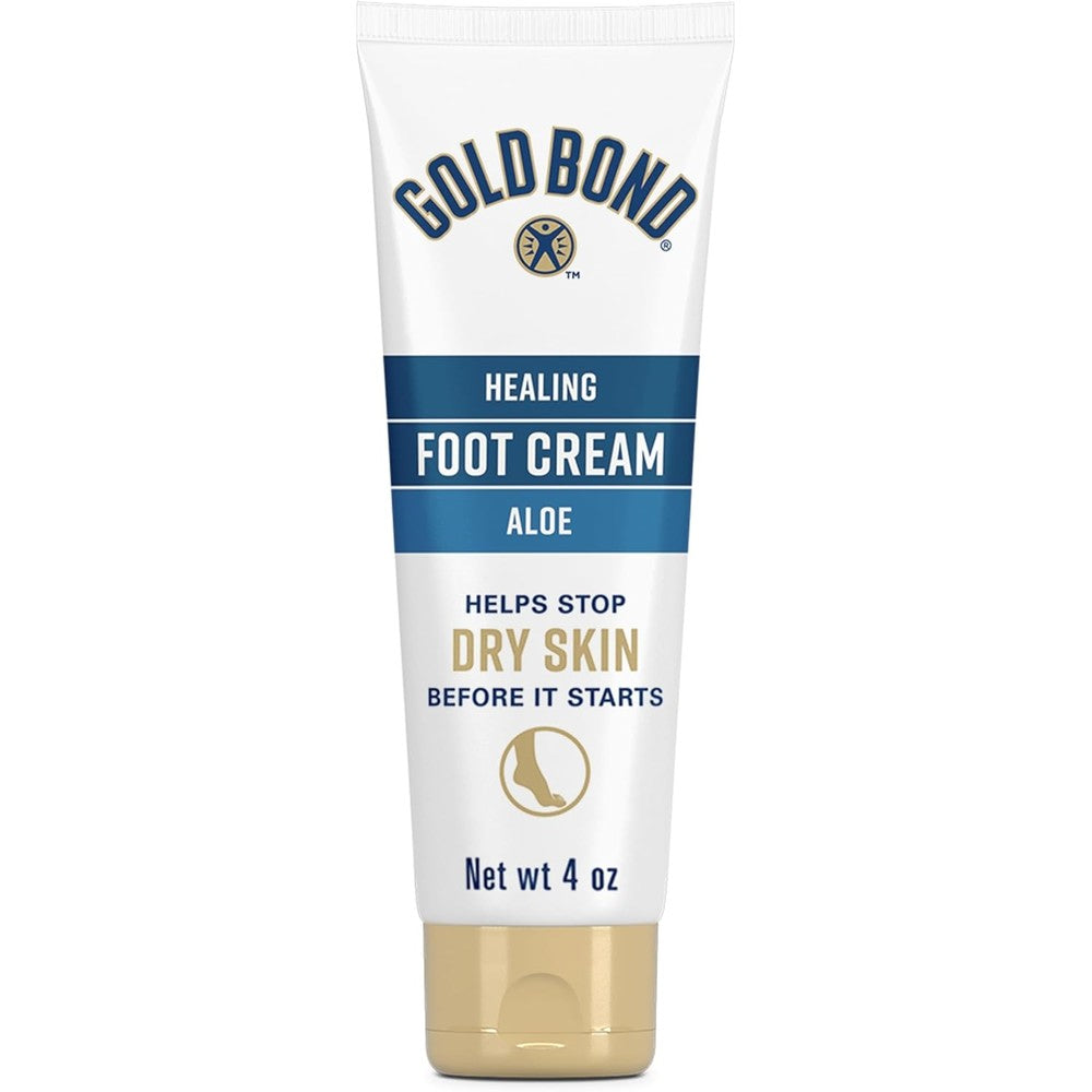 Gold Bond Ultimate Healing Foot Cream 4 Ounce tube front view for dry skin relief.