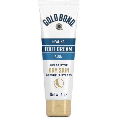 Gold Bond Ultimate Healing Foot Cream 4 Ounce tube front view for dry skin relief.