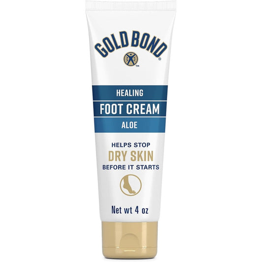 Gold Bond Ultimate Healing Foot Cream 4 Ounce tube front view for dry skin relief.