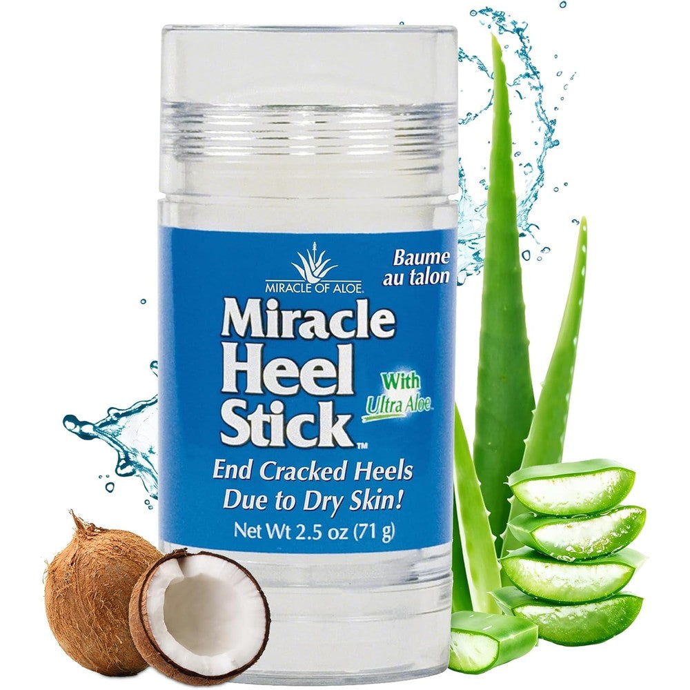 Miracle of Aloe Miracle Heel Stick 2.5 ounce front view for cracked heel treatment