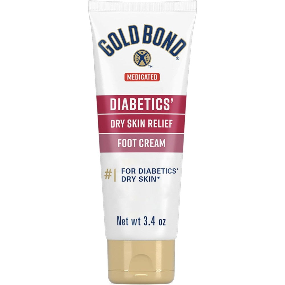 Gold Bond Medicated Diabetics' Dry Skin Relief Foot Cream 3.4 Ounce tube front view