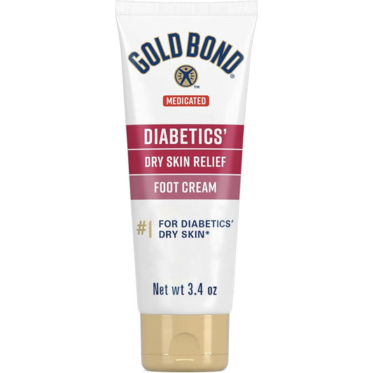 Gold Bond Medicated Diabetics' Dry Skin Relief Foot Cream 3.4 Ounce tube front view