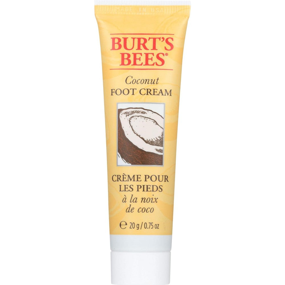 Burt's Bees Coconut Foot Cream front view of travel size tube for cracked heel repair