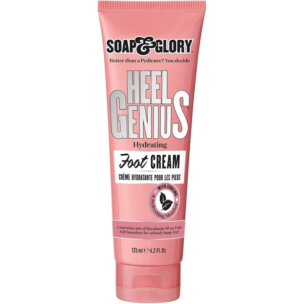 Soap And Glory Heel Genius Foot Cream 125ml tube front view for cracked heel repair.
