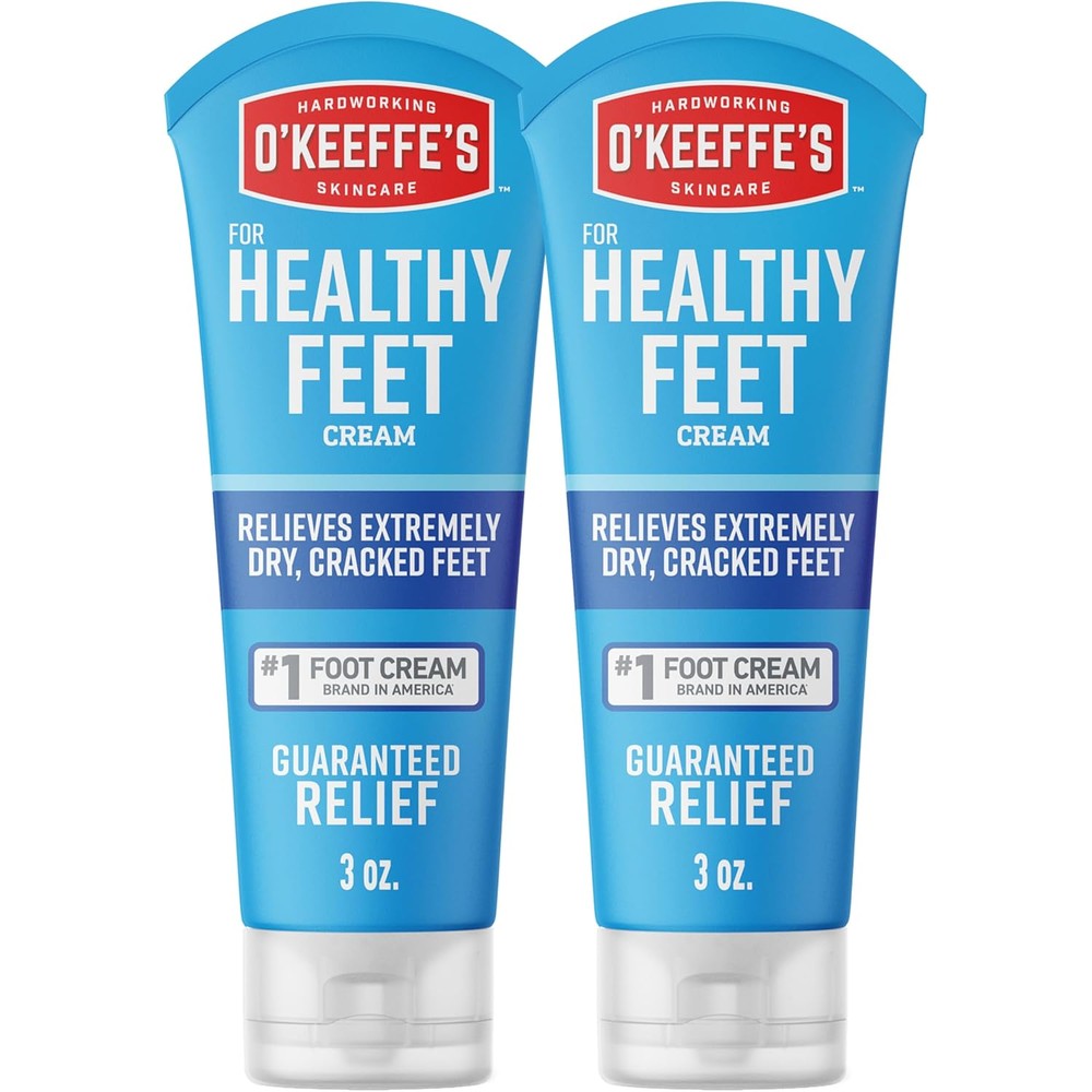 O'Keeffe's Healthy Feet Foot Cream front view of the three ounce tube pack for cracked heel repair.