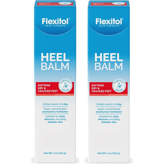 Flexitol Heel Balm front view showing authentic imported twin pack packaging