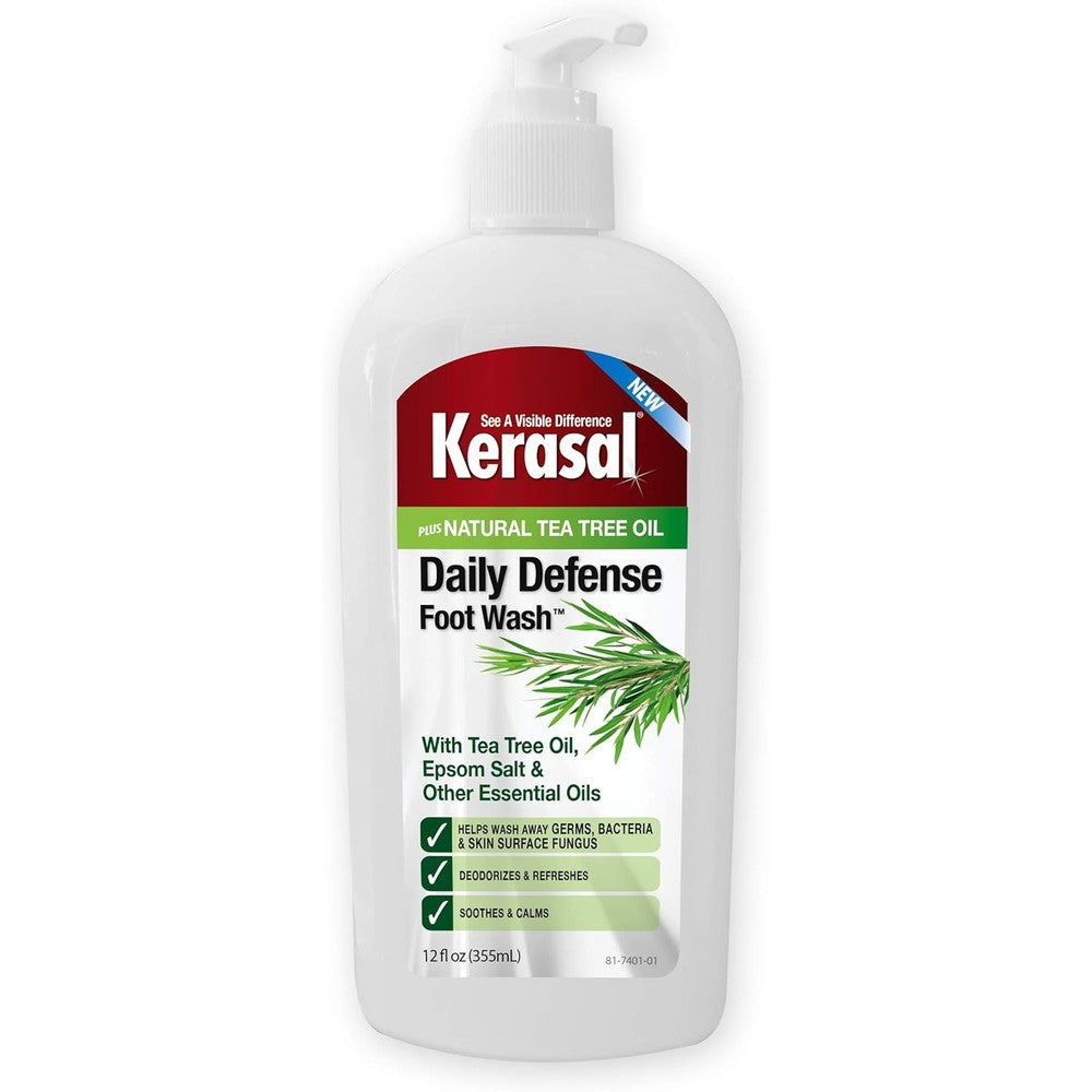 Kerasal Daily Defense Foot Wash front view bottle for elite foot care hygiene