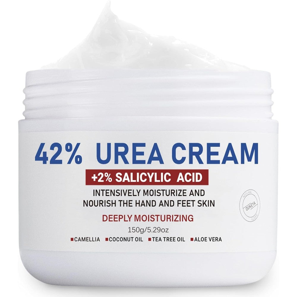 OUKEYA Urea Cream 42 percent plus Salicylic Acid 2 percent front view of the 5.29 ounce jar