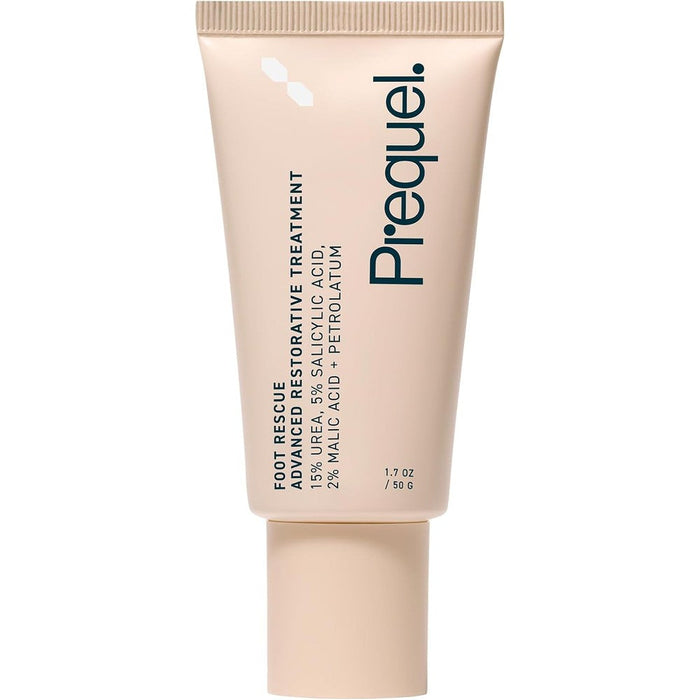 Prequel foot rescue treatment front view tube packaging