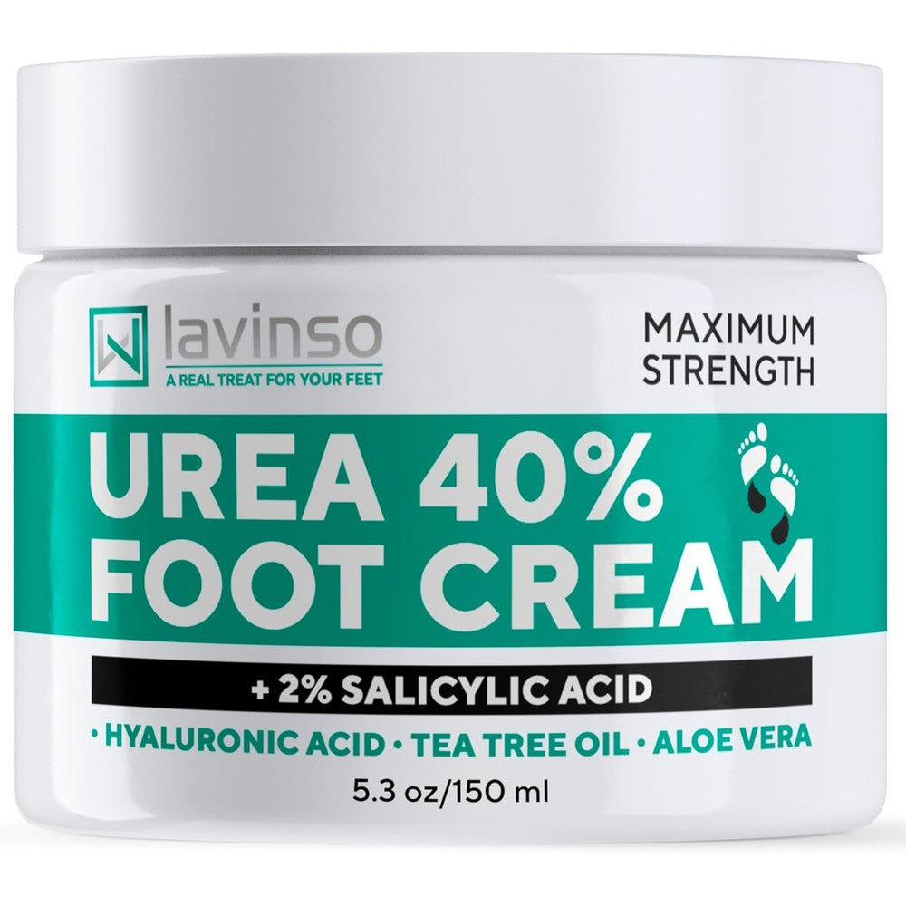 Lavinso Urea Cream Forty Percent maximum strength foot cream jar front view