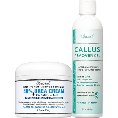 Ebanel Professional Callus Remover Gel and Urea Cream box packaging front view