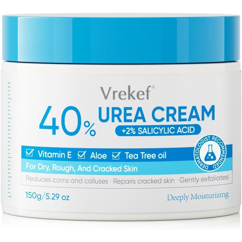 Vrekef Urea Cream Forty Percent front view jar for cracked heel repair