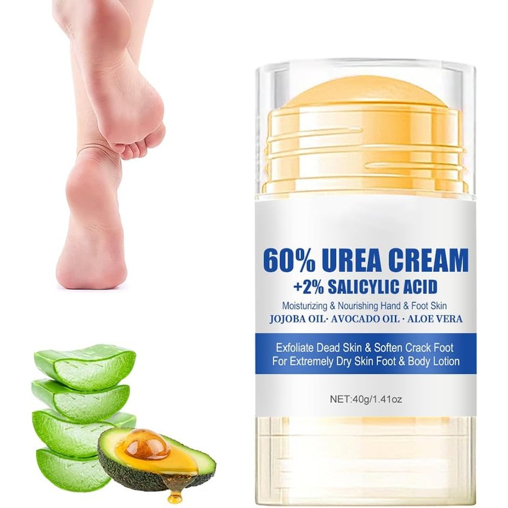 Cecurpo 60 Percent Urea Hydrating and Anti Cracking Foot Cream front view container on a solid backdrop.
