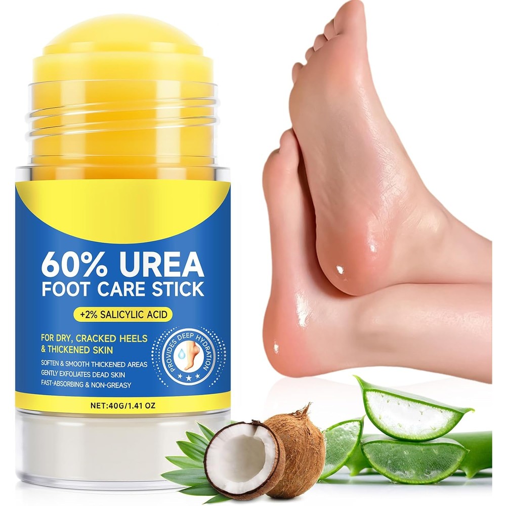 QJCWXIAOX 60 percent urea foot cream stick front view showing packaging details.