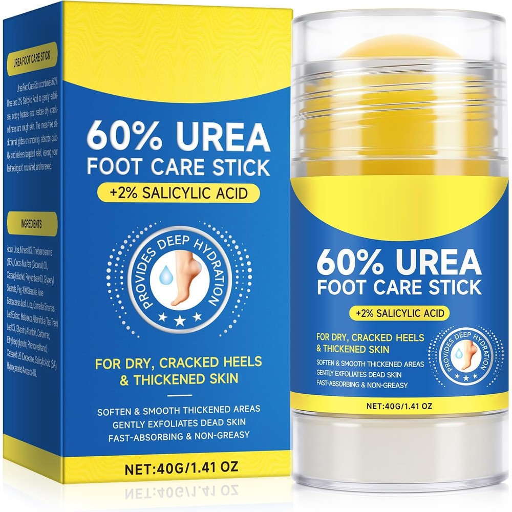 Dr. Scholl's 60 percent urea foot cream stick front view for cracked heel repair