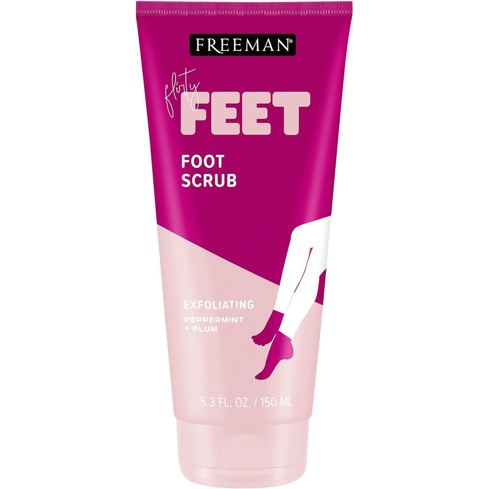 Freeman Bare Foot Peppermint and Plum Exfoliating Foot Scrub front view for soft heels