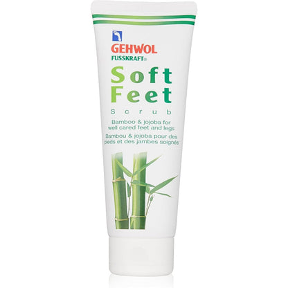 Gehwol Fusskraft Soft Feet Peeling Scrub front view of the 4.4 ounce tube showing premium foot care packaging.