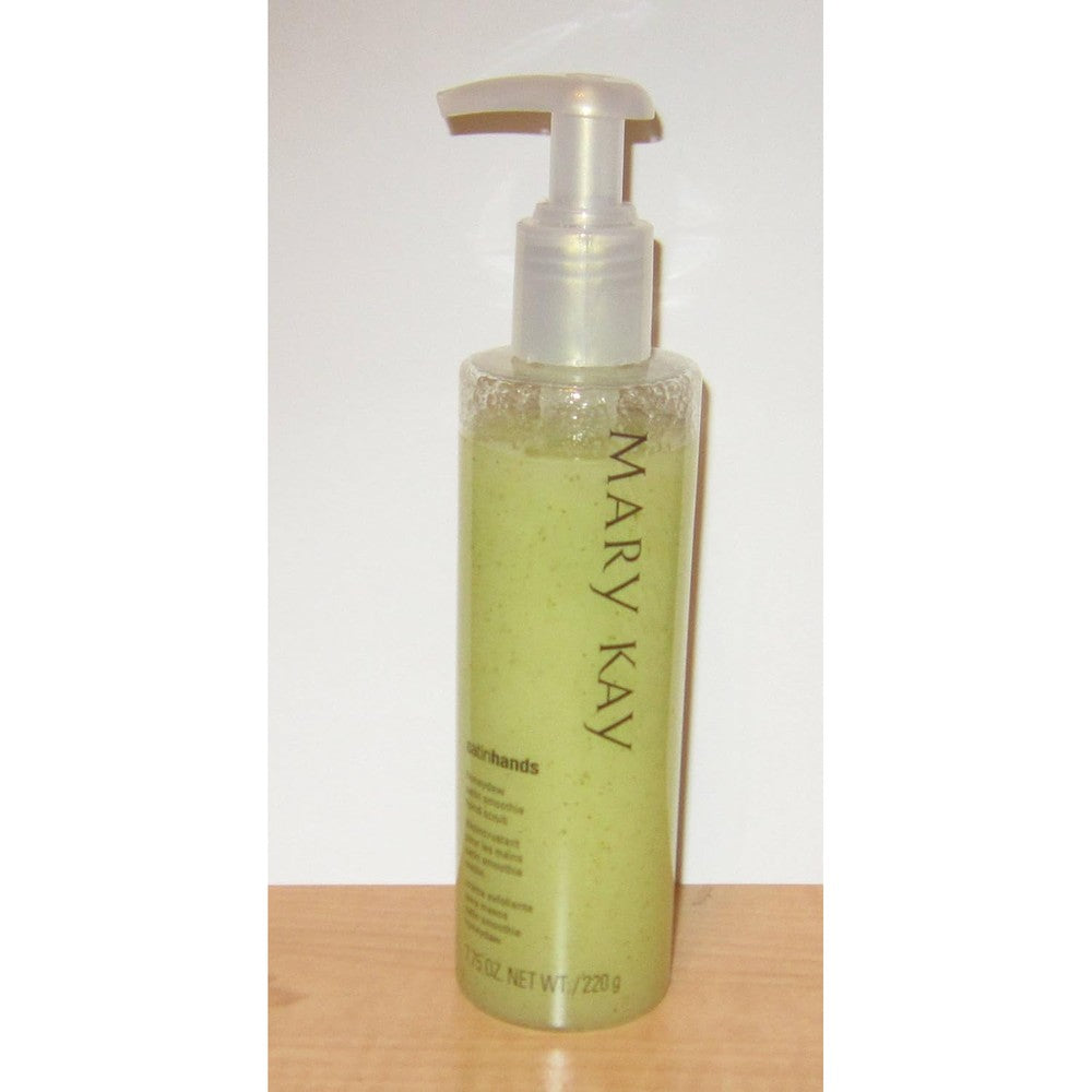 Mary Kay Satin Hands Smoothie Hand Scrub Honeydew front view for premium hand exfoliation.