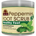 OKAY Peppermint Foot Scrub front view of the 6 ounce container