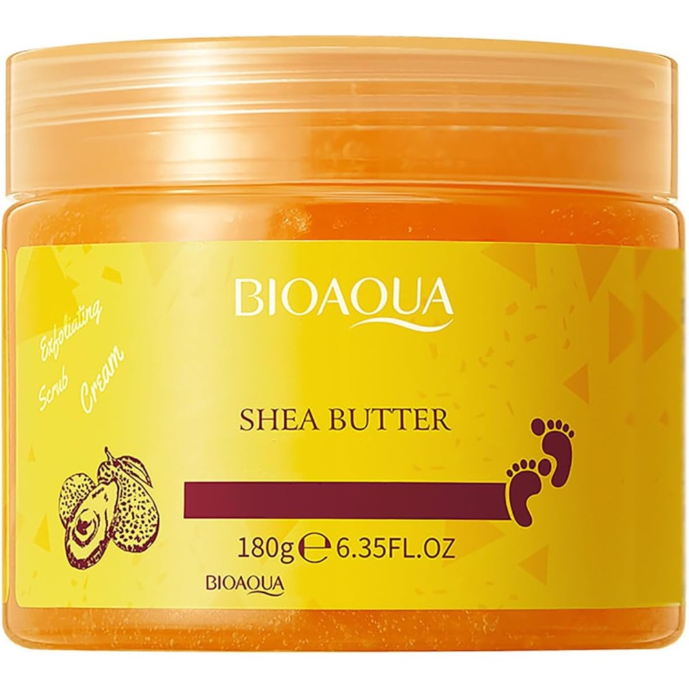 BIOAQUA Foot Care Herbal Massage Scrub front view of the 180g jar for exfoliating dry skin.