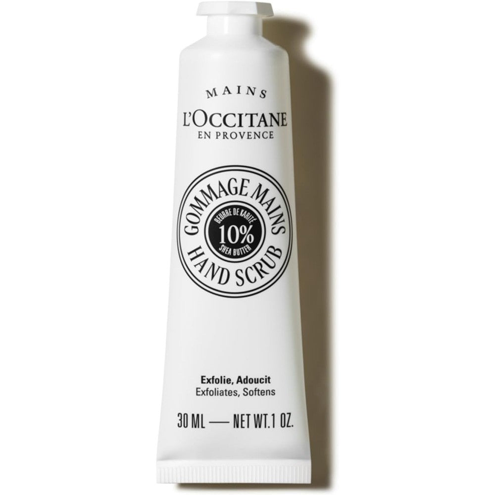 L'Occitane Shea One Minute Hand Scrub 1 Fluid Ounce tube front view