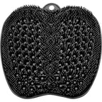 Beskar shower foot scrubber mat front view showing black silicone bristles.