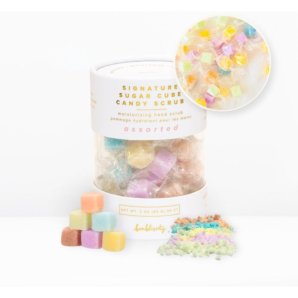 Bonblissity Sugar Cubes Candy Scrub 30 pieces assorted pack front view