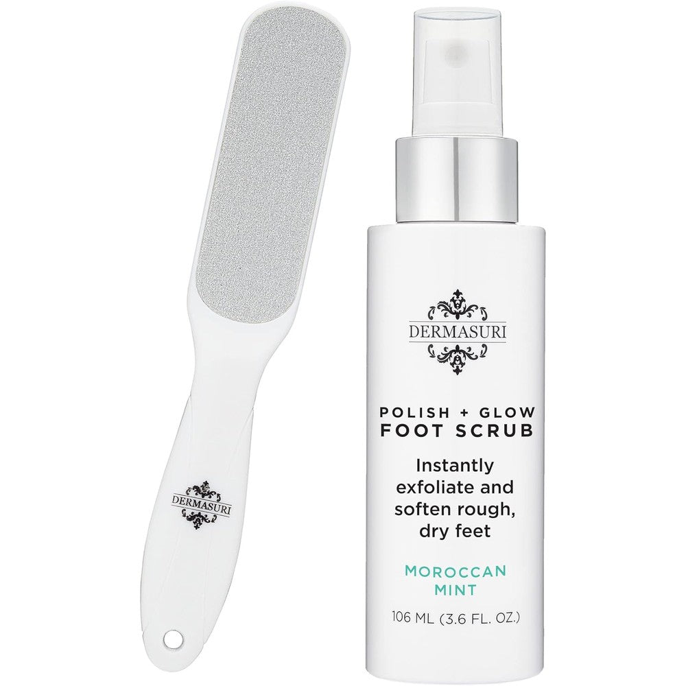 Dermasuri callus remover foot scrub and sole file kit front view