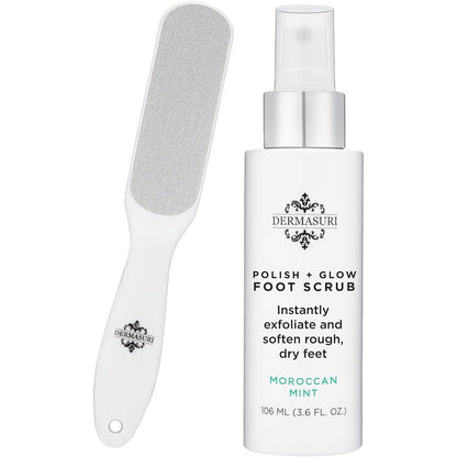 Dermasuri callus remover foot scrub and sole file kit front view