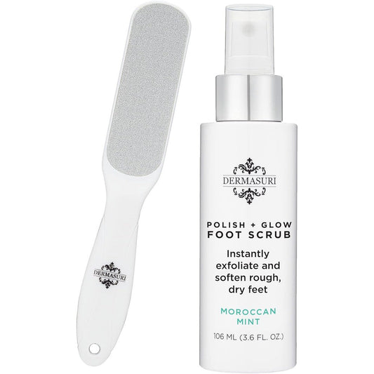 Dermasuri callus remover foot scrub and sole file kit front view