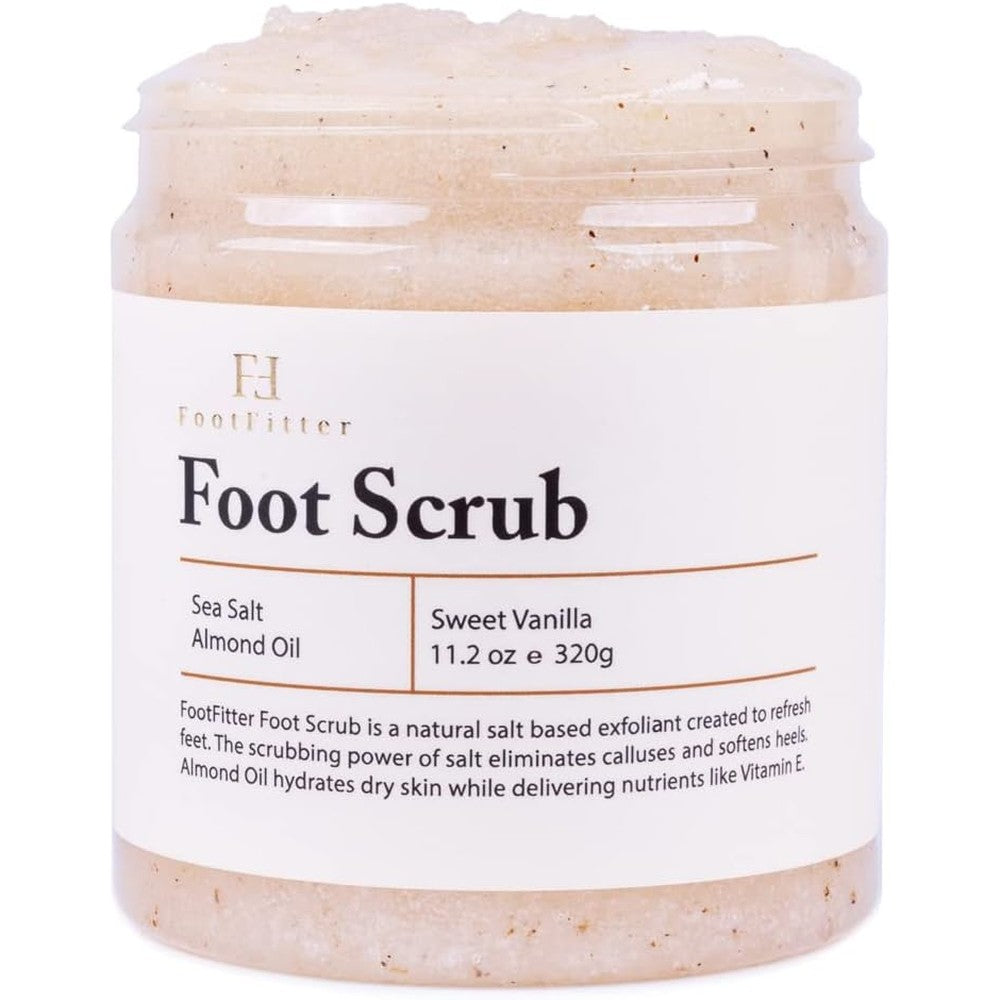 FootFitter natural sea salt foot scrub bottle front view