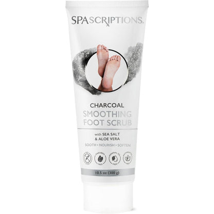 SpaScriptions Charcoal Smoothing Foot Scrub 10.5 ounce tube front view