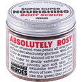Handmade Heroes rose petal body scrub jar front view packaging