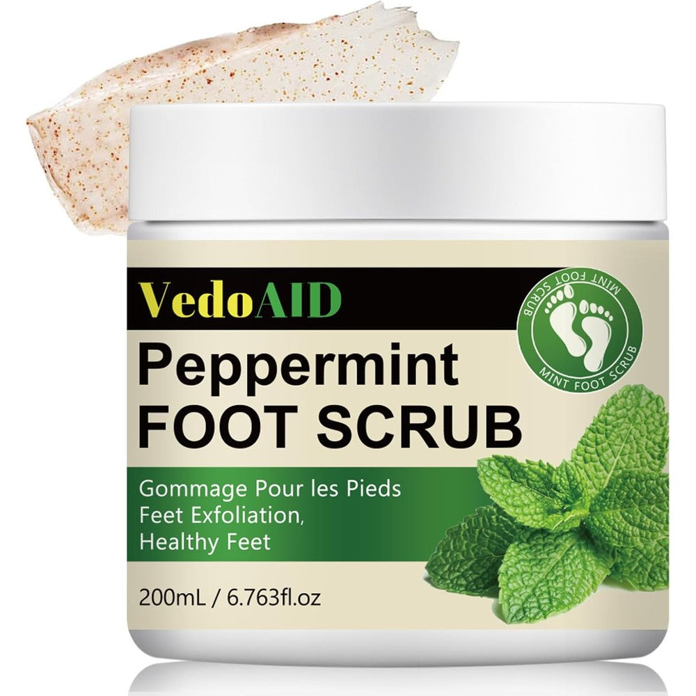 Okay Peppermint Foot Scrub 200ml front view jar