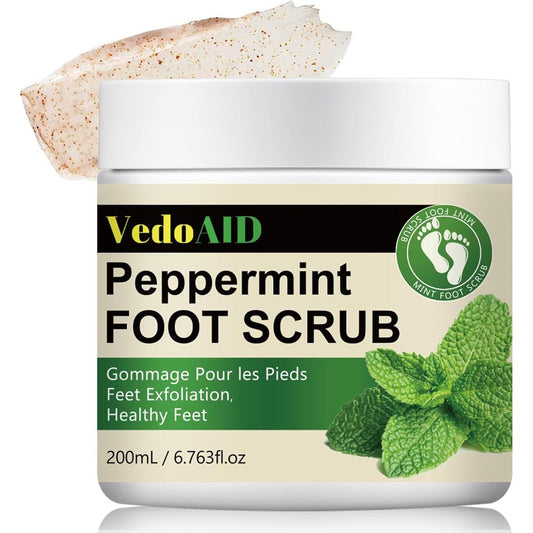 Okay Peppermint Foot Scrub 200ml front view jar