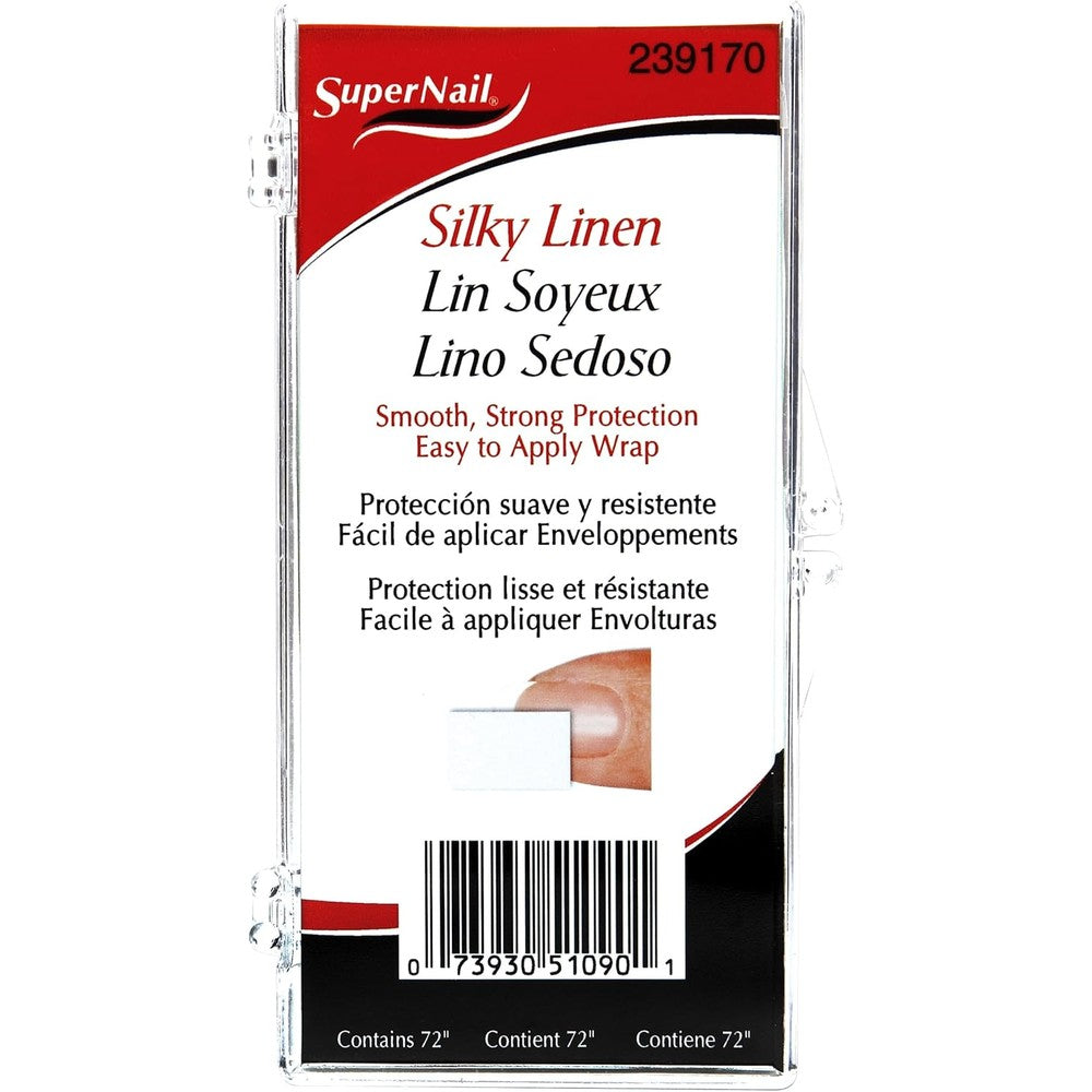 SuperNail Silky Linen Wrap 72 Inch front packaging view showcasing nail reinforcement material.