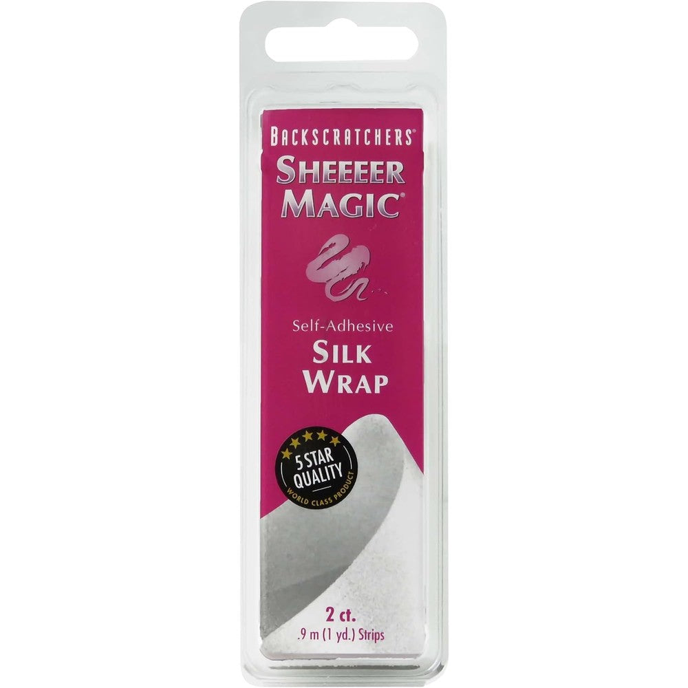 Backscratchers Sheeeer Magic Silk Wrap packaging front view showing two rolls of self adhesive manicure tape