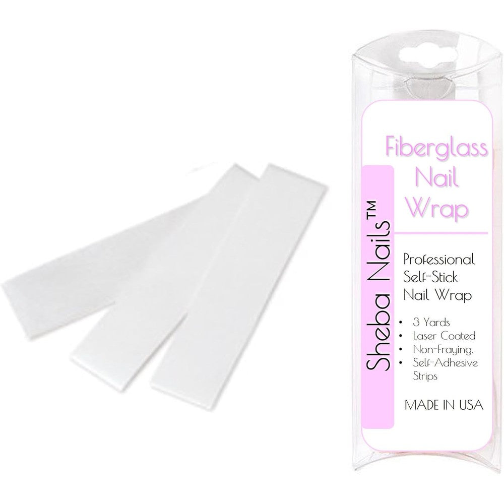 Sheba Nails Fiberglass Nail Wrap packaging showing three yards roll front view.