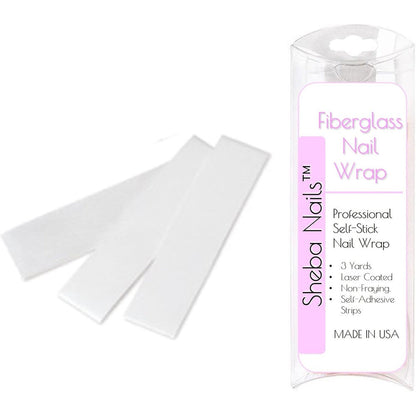 Sheba Nails Fiberglass Nail Wrap packaging showing three yards roll front view.