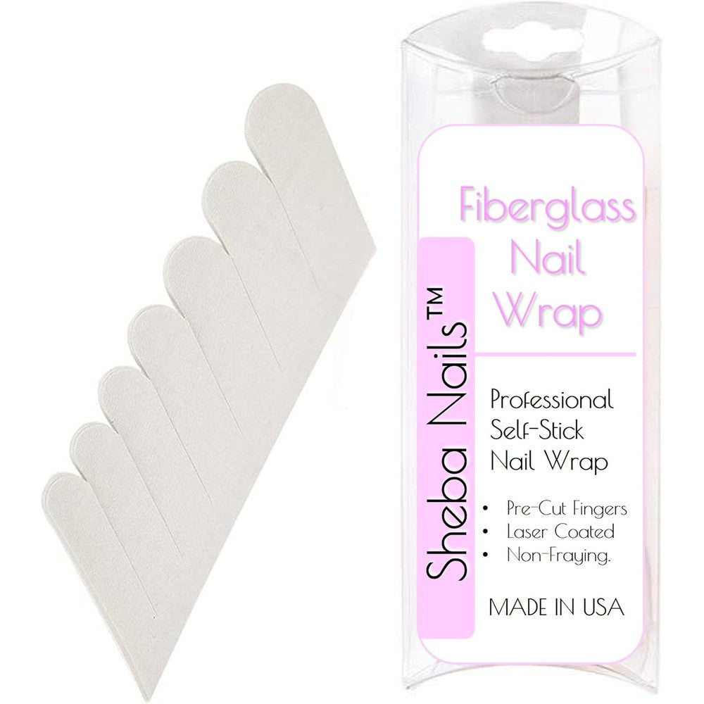 Sheba Nails Fiberglass Nail Wrap pack showing front view of professional packaging