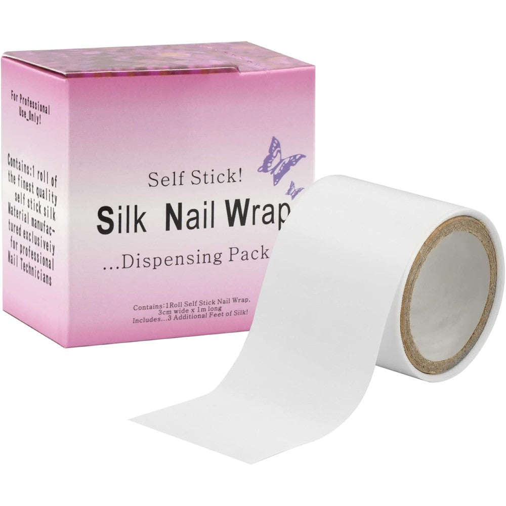 Chrontier Silk Nail Wrap self adhesive repair tape roll front view for split nail reinforcement.