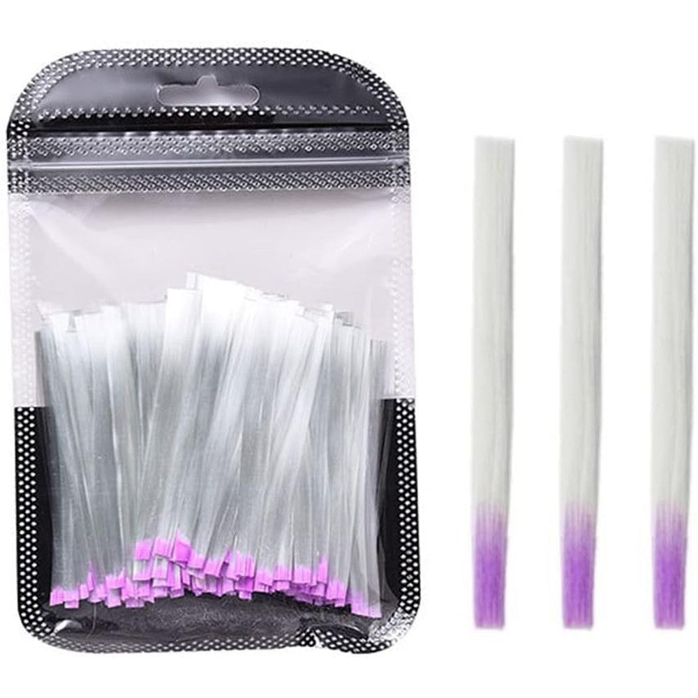 Luzen Professional Fiberglass Nail Extension Accessories pack of one hundred pieces showcasing clear and purple fibers